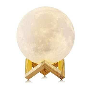 Imagem de Luminária Lua Cheia 3D Usb Touch Control 7 Cores - Importado Moon Ligh