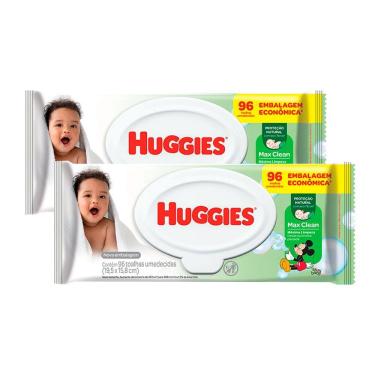 Imagem de Kit 2 Toalha Umedecida Huggies Max Clean Leve 96 Pague 80 Unidades
