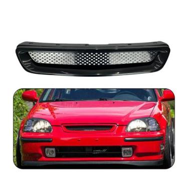 Imagem de Grade Type R Honda Civic 96 a 98 Black Piano Plástico Abs - Veon, Pret