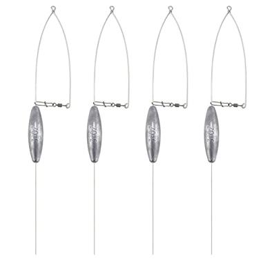 Imagem de Dr.Fish Pacote Com 4 Chumbadas De Fundo Para Equipamentos Pesca Walleye, Chumbo Corrico, Peso Fio Aço Inoxidável, Água Doce, 1/2 Oz, Sem Pintura