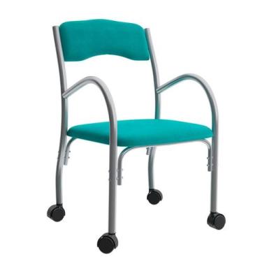 Imagem de Cadeira de Escritório Interlocutor Stella Estofada Turquesa - Bona vit