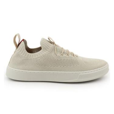Imagem de Sapatenis Masculino Bege Knit Tenis Meia Palmilha Silicone - Bay Shore