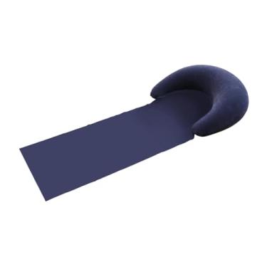 Imagem de menolana Esteira de praia dobrável leve ergonômica com travesseiro para, acampamento, relaxamento no quintal, Azul Escuro