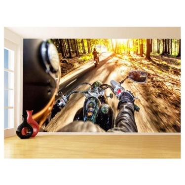 Imagem de Papel De Parede 3D Moto Esporte Viagem Estrada 3,5M Bkm101 - Você Deco