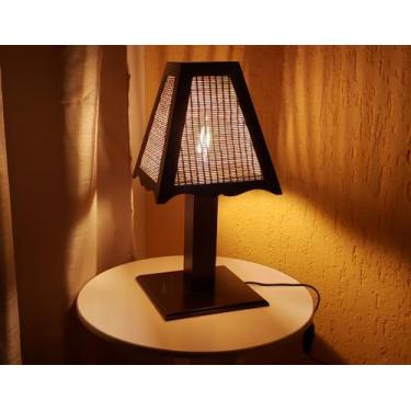 Imagem de Abajur Rustico Cúpula Triangulo Sala Quarto Iluminação - CL DECORAÇÕES