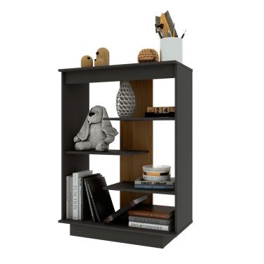 Imagem de Aparador 6210 72cm 3 Prateleiras Flex Cinza/Freijó - Indekes