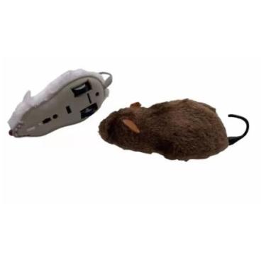 Imagem de Kit 2 Unidades Rato a Fricção Brinquedo Pet Para Gatos Ratinho Pelúcia