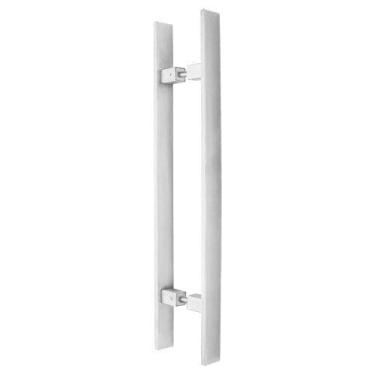 Imagem de Puxador Porta de Madeira ou Vidro 4cm x 1cm Inox Polido - Loja da Indú