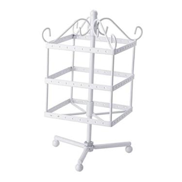 Imagem de UxicRuya Brincador de ferro Brincôs exibem suporte de 3 briários de 3 briários para quarto, Branco