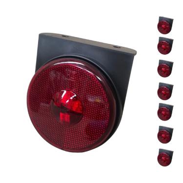 Imagem de 8 Lanterna Lateral Caminhão Led 85mm Carreta Randon Vermelha