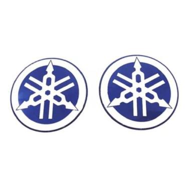 Imagem de Adesivo 3D Resinado Logo Tanque Compatível Yamaha Azul 6X6 - Spts