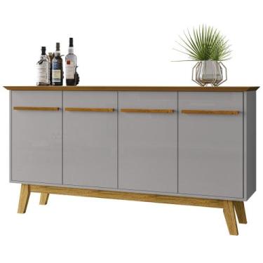 Imagem de Buffet Aparador Sala de Estar 160cm 4 Portas Opala Naturalle/Off - Bec