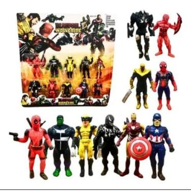 Imagem de Kit Com 10 Mini Bonecos Deadpool Brinquedo - Heroes
