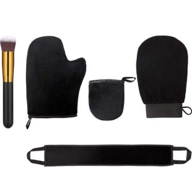 Imagem de Kit aplicador de luva autobronzeadora Boao, 5 peças com pincel