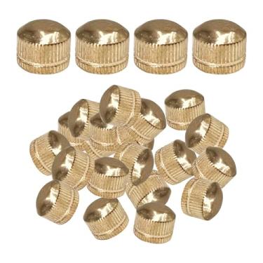 Imagem de Ioensy 100 peças tampas de rosca M4 para luminárias decorativas de teto serrilhado tampas de rosca para lustres lâmpadas de piso quarto, Ouro