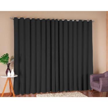 Imagem de Cortina Blackout Corta Luz Em Tecido Grosso 2,00X1,60 Preto