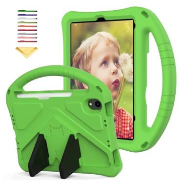 Imagem de UUcovers Capa infantil para iPad Mini 6 2021 21.1 cm, com suporte/alça/porta-lápis/suporte, macia, eva, à prova de choque, leve, para iPad Mini 6ª geração de 8,3 polegadas (A2567 A2568 A2569), verde