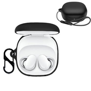 Imagem de Capa protetora para Xiaomi Redmi Buds 6 Play, capa protetora para fone de ouvido NOUKAJU (com mosquetão + cordão) à prova de quedas, arranhões, à prova de choque, capa para Redmi Buds 6 Play (preto)