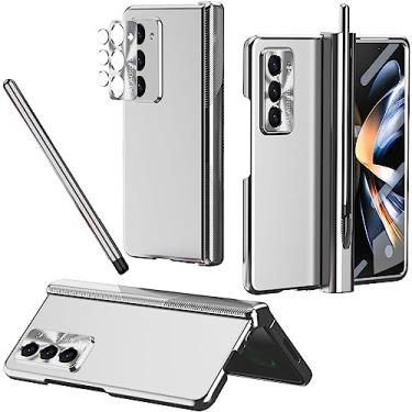 Imagem de NINKI Capa magnética articulada para Galaxy Z Fold 5 com suporte para caneta S e S Pen, protetor de tela protetora de dobradiça 4 em 1 ZFold5, capa para celular Z Fold 5, capa para Galaxy Z Fold 5 5