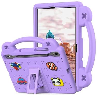 Imagem de AKABEILA Compatível com Samsung Galaxy Tab S10 FE 2025, capa protetora universal leve à prova de choque com alça de ombro e alça de suporte, roxo claro