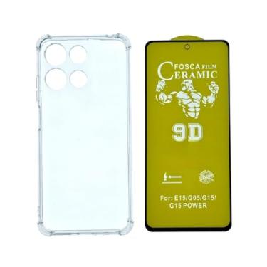 Imagem de Capa Capinha Case Anti Impacto Choque Shock + Pelicula Fosca de Ceramica 9d Compatível com Moto G15