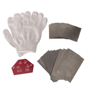Imagem de MERIGLARE Kit de prática de soldagem com medidor de aço carbono, placas de aço com suporte e luvas, conjunto de soldagem para iniciantes amadores