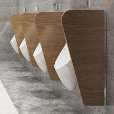 Imagem de Divisória De Mictório à Prova D'água Para Banheiro Público Divisor De Tela Divisória De Mictório Divisória De Vaso Sanitário, Defletor De Mictório Adulto Hotel, Brown, 3Pcs