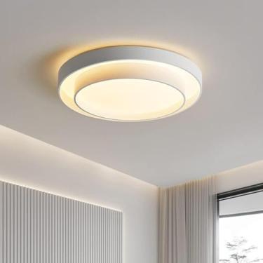 Imagem de Lâmpada De Teto Led Simples Regulável 3000k / 4000k / 6000k Iluminação De Teto Led Redonda De Camada Dupla Para Sala De Estar Quarto Sala De Jantar, B, 50CM
