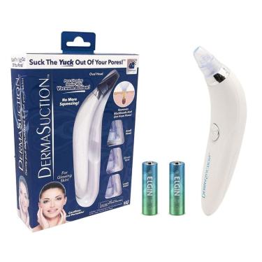 Imagem de Kit 1 Aparelho para Limpeza Facial Removedor de Cravos e Espinhas à Pilha DermaSuction + 2 Pilhas AA