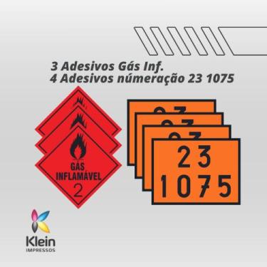 Imagem de Adesivos Transporte Gás - 3 Rótulo Gás Inf. e 4 Onu 23 1075 - KLEIN