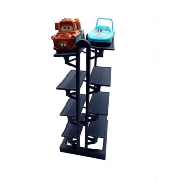 Imagem de Expositor Organizador para Carrinhos Hot Wheels, 8 Níveis, Escala 1:64, azul translucido