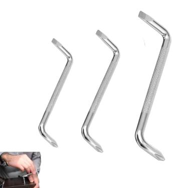 Imagem de JLEivvi Conjunto de 3 chaves de fenda deslocadas, chave de fenda de ângulo reto com design tipo Z para espaço apertado, kit de chave de cabeça chata dupla para reparo de motor e eletrodomésticos