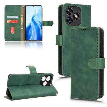 Imagem de DAMONDY Capa para BLU G64L, carteira de couro PU premium flip capa fólio com compartimento para cartão, suporte com fecho magnético TPU à prova de choque para BLU G64L - verde