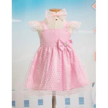 Imagem de Vestido Bordado Infantil Menina Rosa Festa Lessa Kids B9101, Rosa bebe