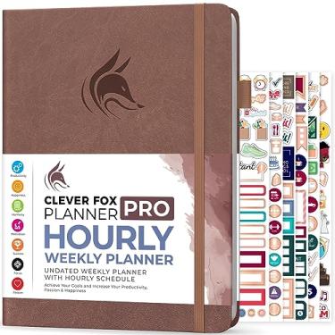Imagem de Clever Fox Agenda Planner PRO – Planejador de vida semanal e mensal sem data com horários, agenda de compromissos e organizador diário, A4 (terracota escura)