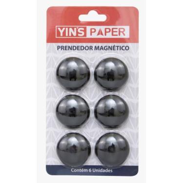 Imagem de Cartela com 6 imã redondo preto 3cm - Yins Paper