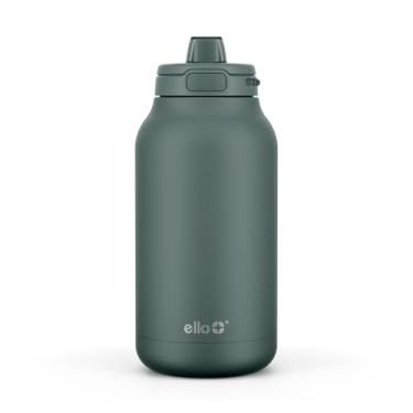 Imagem de Ello Hydra Jarro de aço inoxidável isolado a vácuo de 1,8 l de 1,8 l com trava, tampa à prova de vazamento e canudo de silicone macio, garrafa de água reutilizável de metal, mantém frio o dia todo