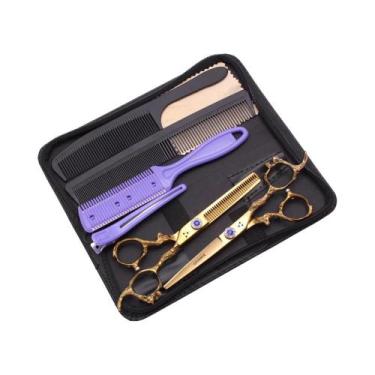 Imagem de Tesoura Profissional 5.5 6 Para Corte De Cabelo 440C, Tesoura De Barbe