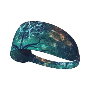 Imagem de Bandanas esportivas elásticas para homens e mulheres, árvores, faixa de cabelo com absorção de umidade, tecido felpudo de algodão, faixas de suor para corrida e tênis