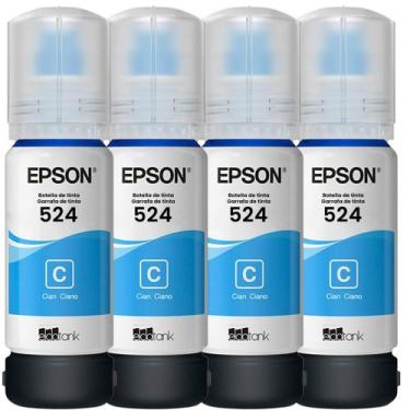 Imagem de Kit 4 Refil T524 524 L6190 L6580 L5160 L5150 L6490 Ciano - Original