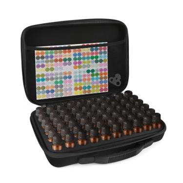 Imagem de Organizador de óleo essencial, caixa de óleos essenciais de EVA com 60 frascos, caixa de óleos essenciais, estojo de transporte para armazenamento de óleos essenciais, comporta 5 ml a 15 ml para