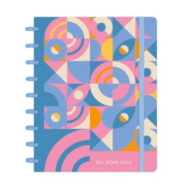 Imagem de Caderno de Discos Flex Inteligente Iscool Personalizado Médio Bauhaus Azul e Rosa