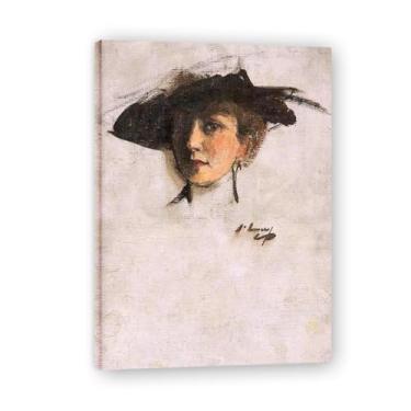 Imagem de Retrato Estudo John Lavery Irish Realist Portrait & War Scenes Impressão em tela – Arte de parede vintage para casa emoldurada 39,98 x 55,88 cm