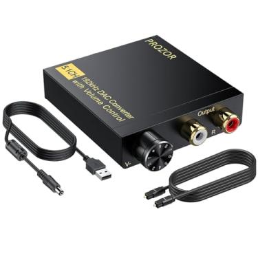 Imagem de PROZOR Conversor de Áudio Digital para Analógico com Decodificador Dolby/DTS, Óptico/Coaxial/SPDIF/Toslink/PCM/5.1CH para 2CH Analógico Estéreo