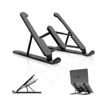 Imagem de Suporte Ajustável Liga ALUMINIO para Notebook, 6 POSICOES, saida de ar, serve para notebook tablet celular qualquer eletronico, Ergonômico, Dobrável, 26 x 19 cm, Premium