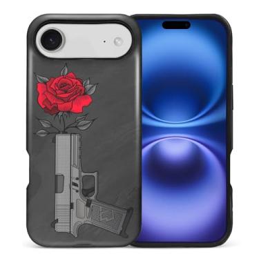 Imagem de yicomon Capa compatível com PT 17 A, estampa de rosa na arma, capa de telefone fosca, durável, moderna, engraçada, capa protetora macia antiarranhões à prova de choque