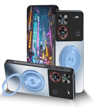 Imagem de Capa compatível com ZTE nubia Z60 Ultra com suporte ajustável azul, para ZTE nubia Z60 Ultra capas de telefone de silicone fosco acessórios Funda para meninas proteção contra quedas capa fina original