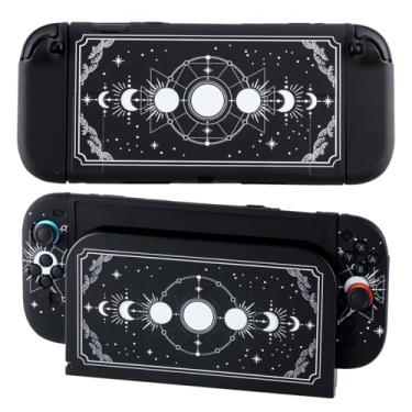 Imagem de CasosexploreLab Capa e Dock Case para Nintendo Switch 2 (2025) - Capa protetora Joycon para controle de console de TPU macio para Switch 2-Black Moon Phase Protection Shell Switch 2 acessórios