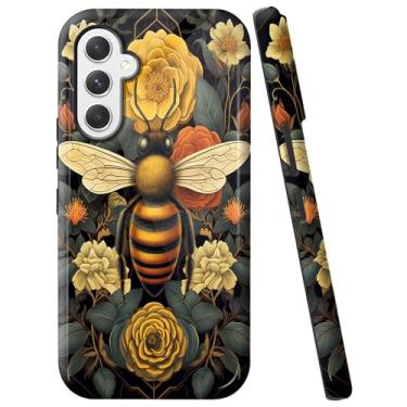 Imagem de WZCJDHMJ Capa para Samsung Galaxy S24, capa de camada dupla à prova de choque - silicone + PC resistente a impactos, capa protetora antiarranhões 15.7 cm - flores naturais abelha