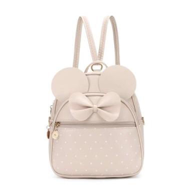 Imagem de Mini mochila KL928 para meninas Bowknot Polka Dot em couro PU